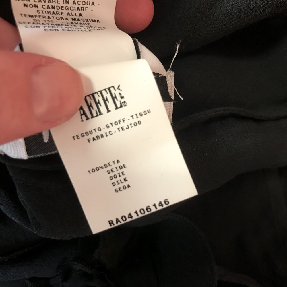 Moschino 8 Silk Ruffle Midi Babydoll Dress LBD - Picture 13 of 14